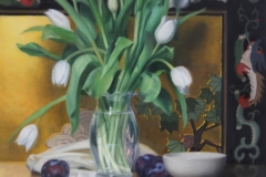 Tulips and Plums 24X20 inches Oil on Linen